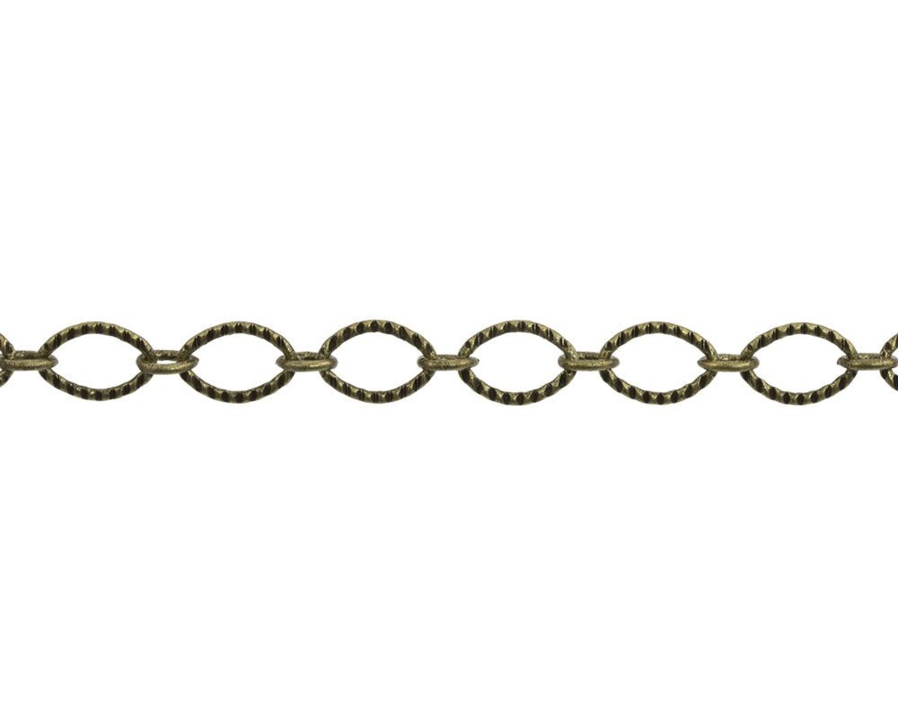 JewelrySupply 9x6mm Antique Brass Plated Textured Long and Short Chain (Priced per Foot)